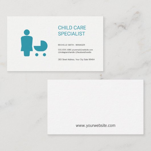 Kinderbetreuung | Verhaltensforscher | Babysitter Terminkarte (Vorne/Hinten)