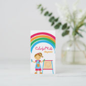 Kinderbetreuung | Visitenkarten für Schullehrer Visitenkarte (Stehend Vorderseite)