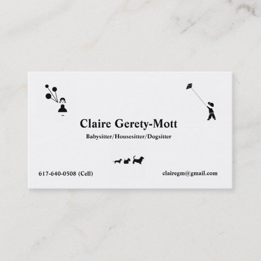 Kinderbetreuungs-Visitenkarte Visitenkarte (Vorderseite)