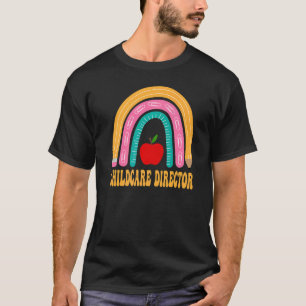 Kinderbetreuungsdirektor Rainbow Niedlich zurück z T-Shirt
