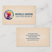 Kinderbetreuungslogo | Gesundheitliche Bildung Terminkarte (Vorne/Hinten)