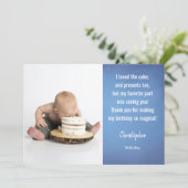 Kinderbett Foto Geburtstagswohnung Danke Karte (Stehend Vorderseite)