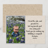 Kinderbett Foto Geburtstagswohnung Danke Karte (Vorne/Hinten)