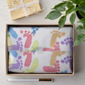 Kinderbetten, Babyfüße, Babyfußabzüge in Farben Seidenpapier (Geschenk)