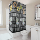 Kinderbibliothek Duschvorhang Schwarz-weiß (Beispiel)