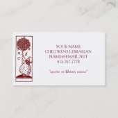 Kinderbibliothekar Visitenkarte (Rückseite)