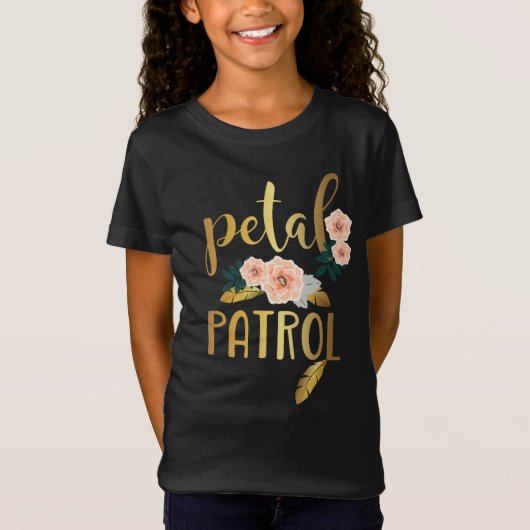 Kinderblume Girl Bridesmaid Petal Patrol T-Shirt (Vorderseite)
