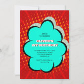 Kinderbuch Comic 1. Geburtstag Party Einladung (Vorderseite)