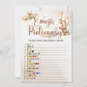 KINDERBUCH EMOJI GAME Baby Shower Bär Einladung (Vorderseite)