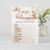 KINDERBUCH EMOJI GAME Baby Shower Bär Einladung (Stehend Vorderseite)