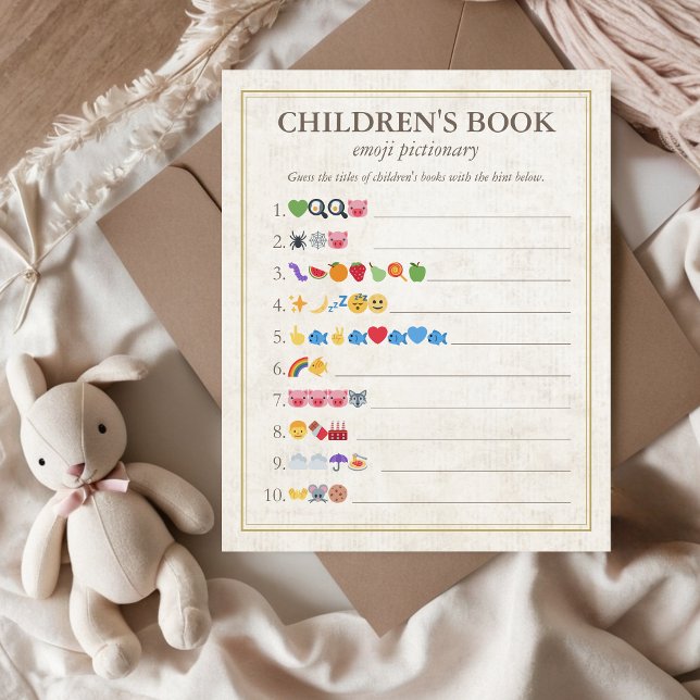 Kinderbuch Emoji Pictionary Baby Shower Game (Children's Book Emoji Pictionary Storybook Baby Shower Game, Our next chapter, A new chapter begins)