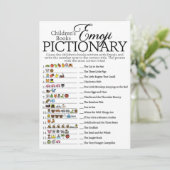 Kinderbuch Emoji Pictionary Baby Showspiel Einladung (Stehend Vorderseite)