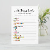 Kinderbuch Emoji Pictionary Game Card Einladung (Stehend Vorderseite)