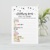 Kinderbuch Emoji Pictionary Game Card Einladung (Stehend Vorderseite)