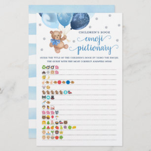 Kinderbuch Emoji Pictionary Game Teddy Bear