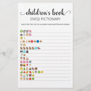 Kinderbuch Emoji Pictionary game with Answers