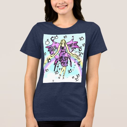 Kinderbuch Fee Tri-Blend Shirt (Vorderseite)