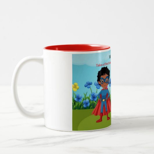 Kinderbuch von Mighty Hearoes Zweifarbige Tasse (Links)