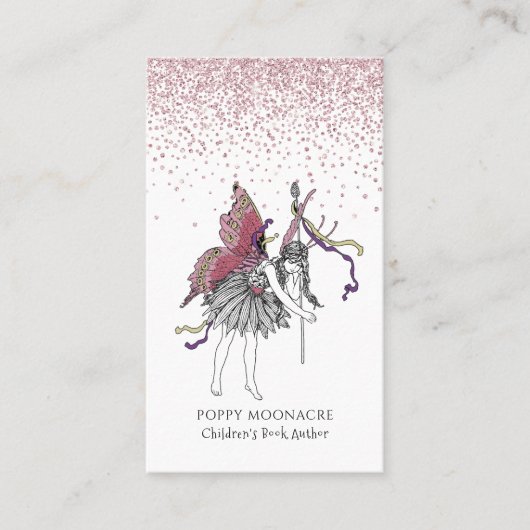 Kinderbuchautorin Fairy Glitzer Business Card Visitenkarte (Vorderseite)