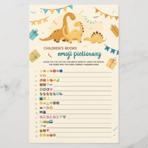 Kinderbücher Emoji Pictionary Game Dinosaurier