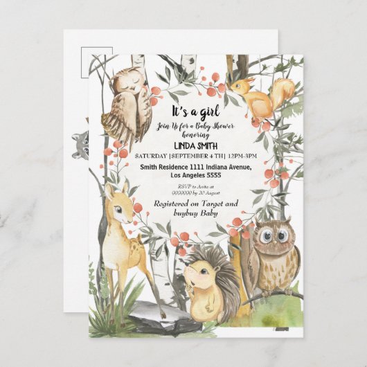 Kinderbücher über Waldbestände und Pflanze in Wäld Einladungspostkarte (Vorne/Hinten)