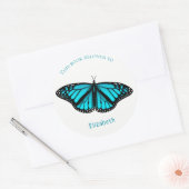 Kinderbuchetikett mit aquamarinem türkisblauen Sch Runder Aufkleber (Umschlag)