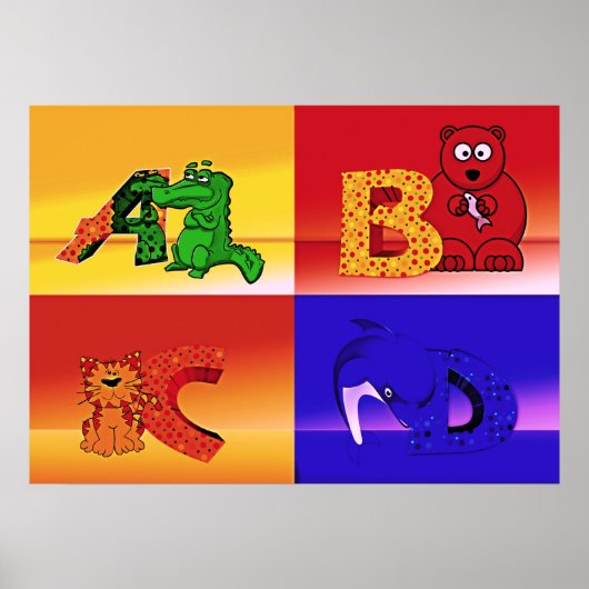 Kinderbuchstabenposter Poster (Vorne)