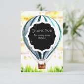 Kinderbunte Heißluftballon Geburtstag Dankeskarte (Stehend Vorderseite)
