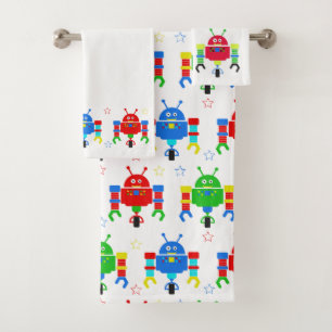 Kinderbuntes Roboter-Tuch-Set Badhandtuch Set