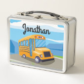 Kinderbus mit zwei Kindern Metal Lunch Box (Vorderseite)