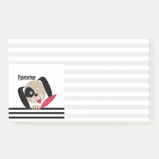 Kindercartoon-Hund Lieblings-Welpe Post-it Klebezettel (Vorderseite)