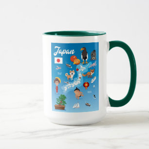 KinderCartoon-Karte von Japan Tasse