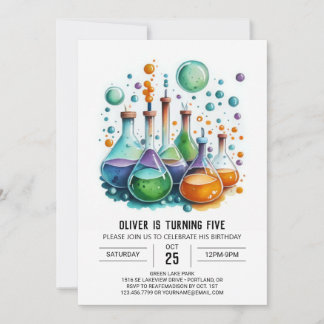 Kinderchemie Versuchswissenschaftler Geburtstag Einladung