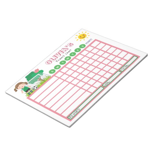 Kinderchor-Diagramm, Personalisierte Fußball-Übers Notizblock (angewinkelt)