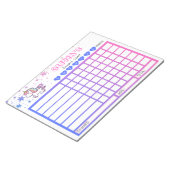 Kinderchorentabelle, Personalisierte Einhornkarte Notizblock (angewinkelt)