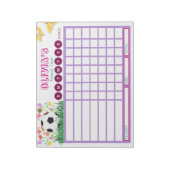 Kinderchorentabelle, Personalisierte Fußballbelohn Notizblock (Rotiert)