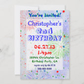 Kinderclown und Feuerwerk zum Geburtstag Einladung (Rückseite)