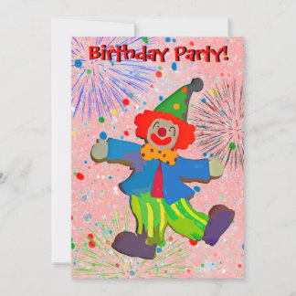 Kinderclown und Feuerwerk zum Geburtstag Einladung