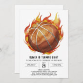 Kindercreme-Basketball Geburtstag Einladung (Vorne/Hinten)