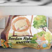 Kinderdecke für Schwanglion, Fox, Bunny und Birds Fleecedecke
