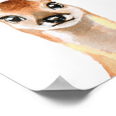 Kinderdekor Wasserfarbe Hirsche Adorable Kinderzim Poster (Ecke)