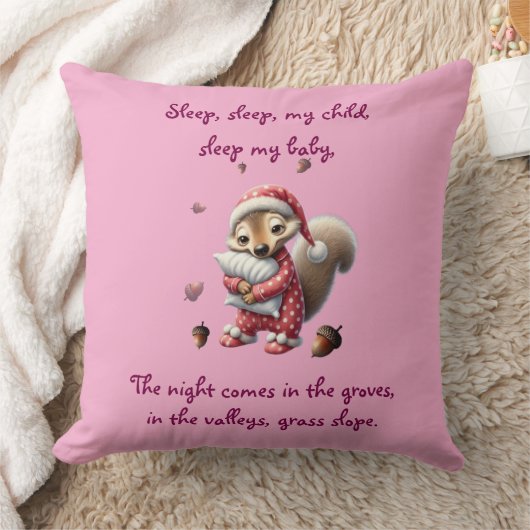 Kinderdekoratives Kissen mit Cartoon-Eichhörnchen (Decke)