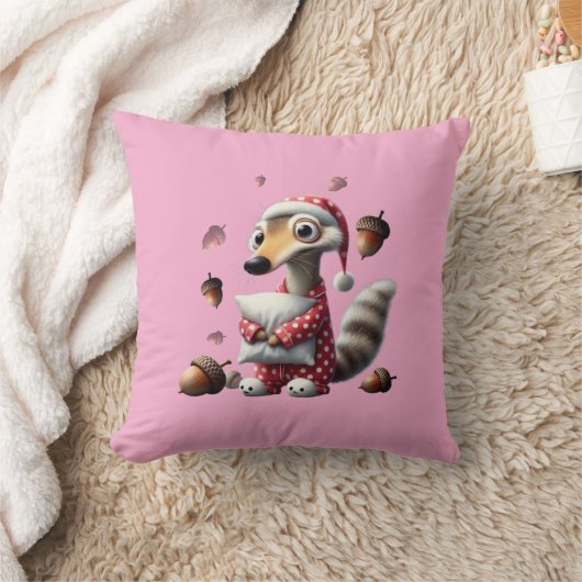 Kinderdekoratives Kissen mit Cartoon-Eichhörnchen (Decke)