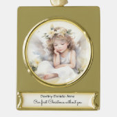 Kinderdenkmal Erste Weihnachten ohne Sie Banner-Ornament Gold (Vorderseite)