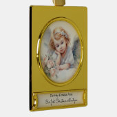 Kinderdenkmal Erste Weihnachten ohne Sie Banner-Ornament Gold (Rechts)