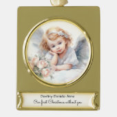 Kinderdenkmal Erste Weihnachten ohne Sie Banner-Ornament Gold (Vorderseite)