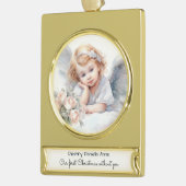 Kinderdenkmal Erste Weihnachten ohne Sie Banner-Ornament Gold (Links)