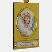 Kinderdenkmal Erste Weihnachten ohne Sie Banner-Ornament Gold (Rechts)