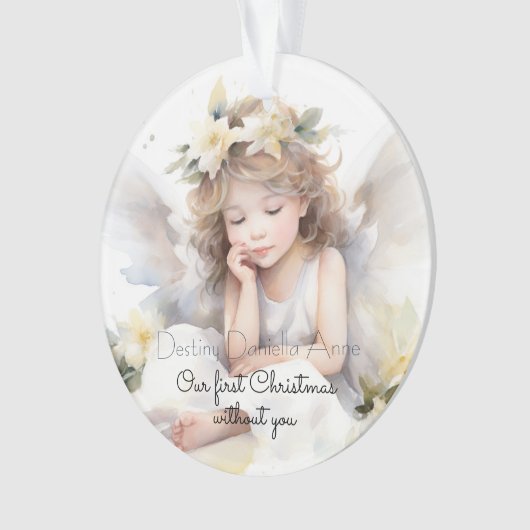 Kinderdenkmal Erste Weihnachten ohne Sie Ornament (Vorderseite)
