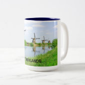 KINDERDIJK, DIE NIEDERLANDE ZWEIFARBIGE TASSE (VorderseiteRechts)